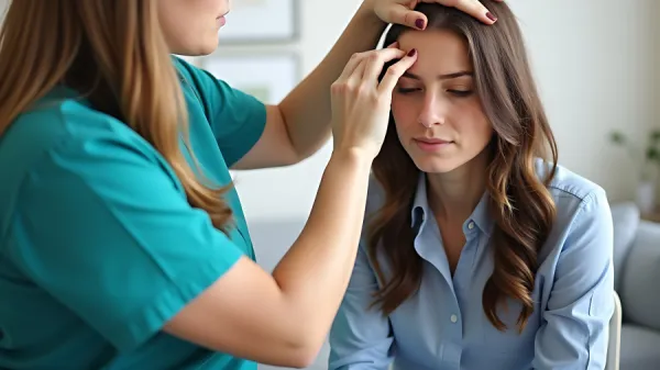 Foto demonstrativa de Fisioterapia para dor de cabeça tensional